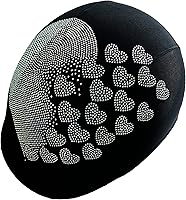 Vista 2 de Cubierta de casco de corazón de cristal, cubierta de casco de diamantes de imitación, casco elegante, cubierta de casco para jinete, paseos