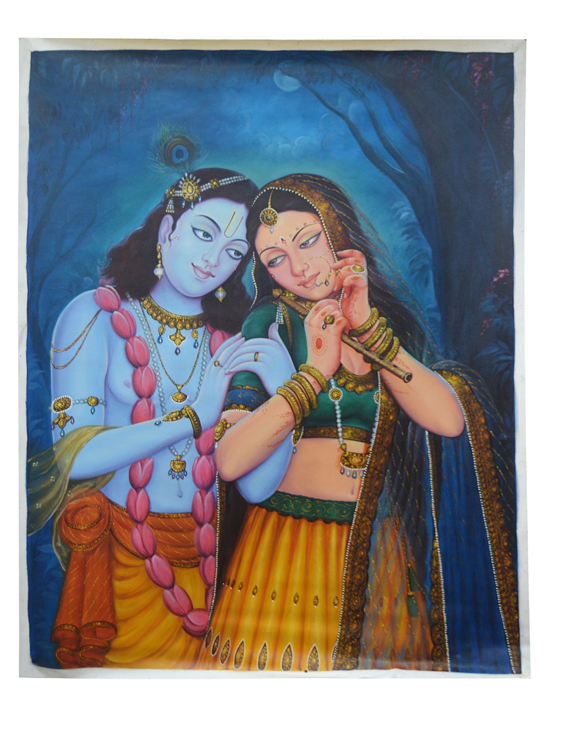Buy Rajasthan emporium and handicrafts Fine Artwork Radha Krishna Oil