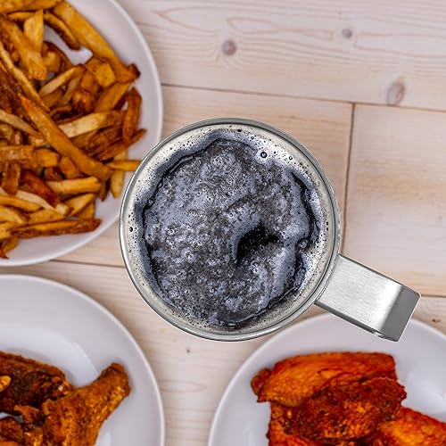 Miniatura 8 de Maxam - Taza de cerveza de acero inoxidable con tapa, 20 onzas, doble pared, aislada al vacío, taza de cerveza – inastillable y resistente a