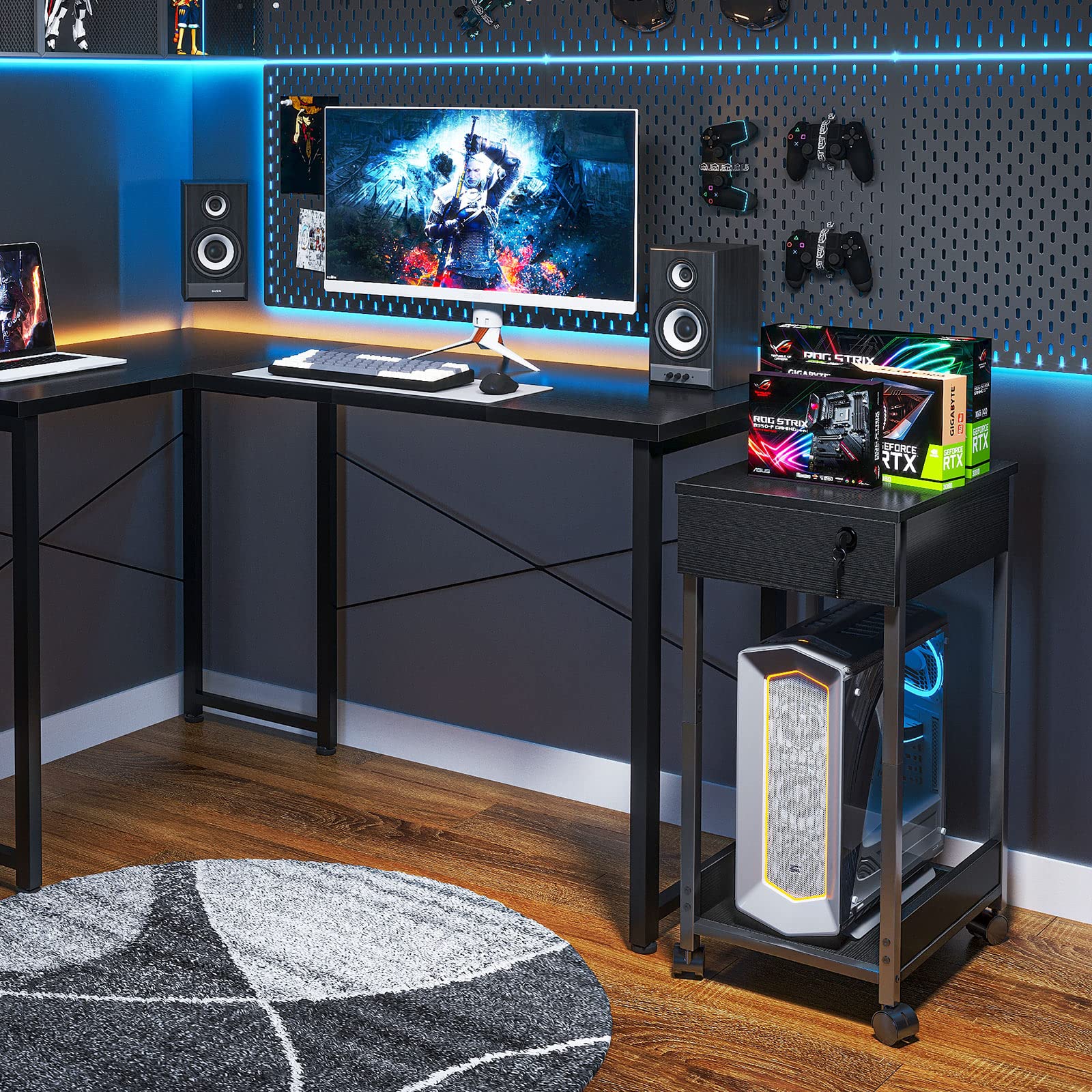 Amazon | KKL パソコンワゴン CPUワゴン PCワゴン サイドワゴン デスク