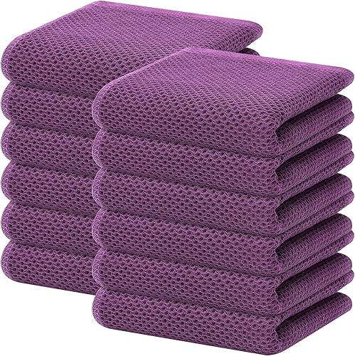 Miniatura 59 de Homaxy Paños de cocina de 100% algodón con tejido gofre, toallas de cocina ultra suaves, absorbentes, de secado rápido, 12 x 12 pulgadas, paquete
