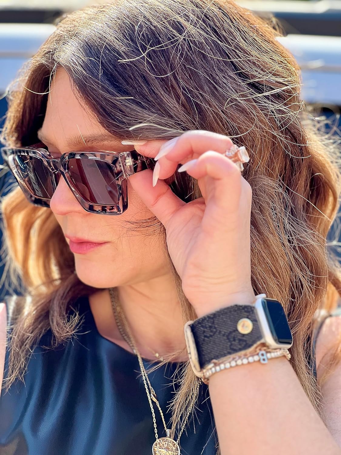 VISOONE Fashion 100% UV400 Protection Rectangle TR90 Y2K Sunglasses Accessories for Women Men RIVER - Image 2