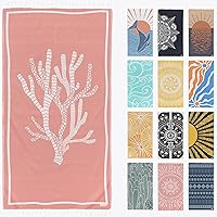 Vista 19 de FESHKA Toalla de Playa Turca Sin Arena (37 x 67 pulgadas) Toalla de Baño de Secado Rápido, Manta de Playa de Gran Tamaño, Ligera para Viajes - Hecha