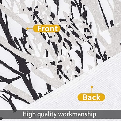 Vista 7 de DriftAway Tree Branch Lined Valance Double Layer Blackout Thermal Insulated Abstract Ink Printing Window Curtain Valance Rod Pocket 52 Inch by 14