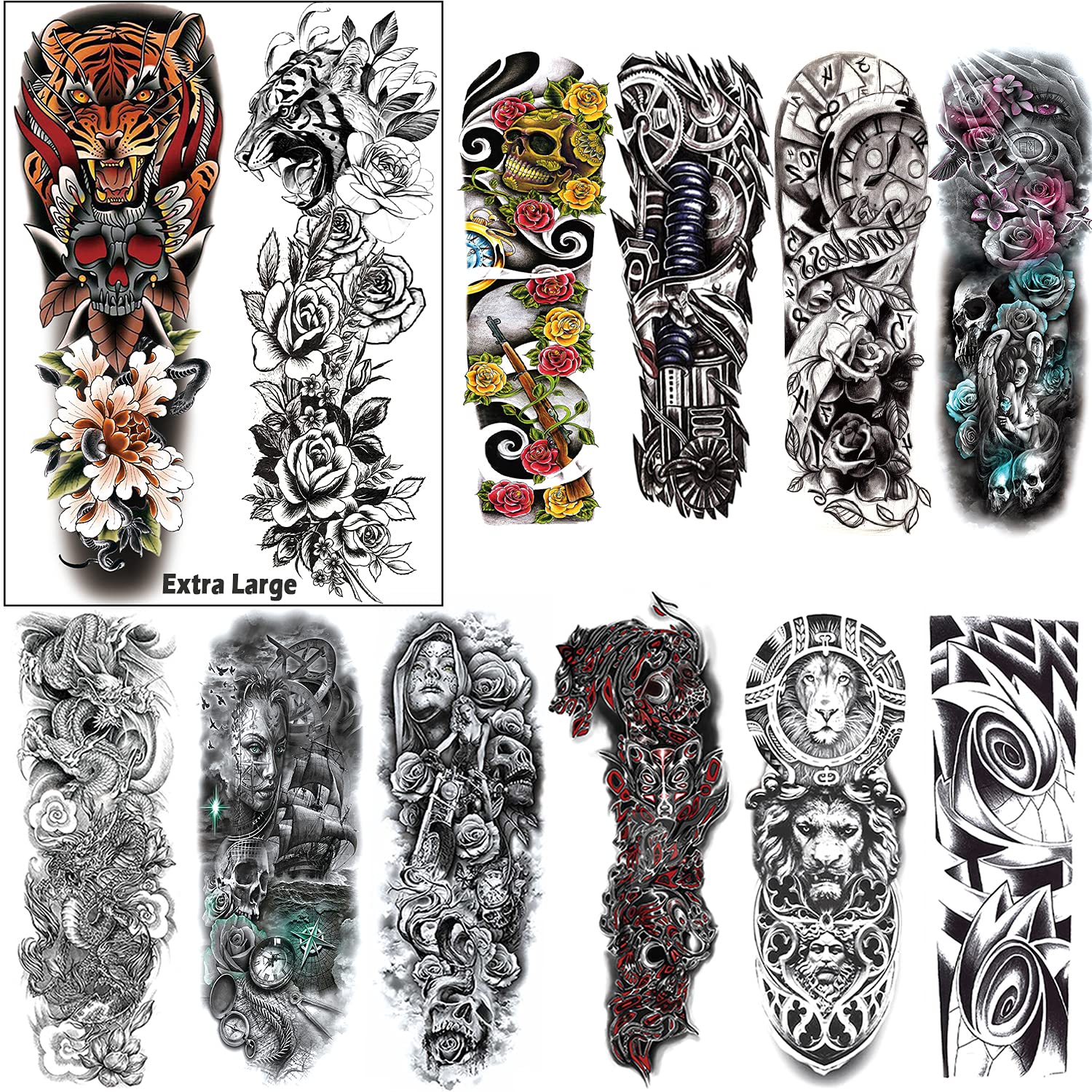 Buy Aresvns Halloween Sleeve Tattoos for Men women and kids, Full arm