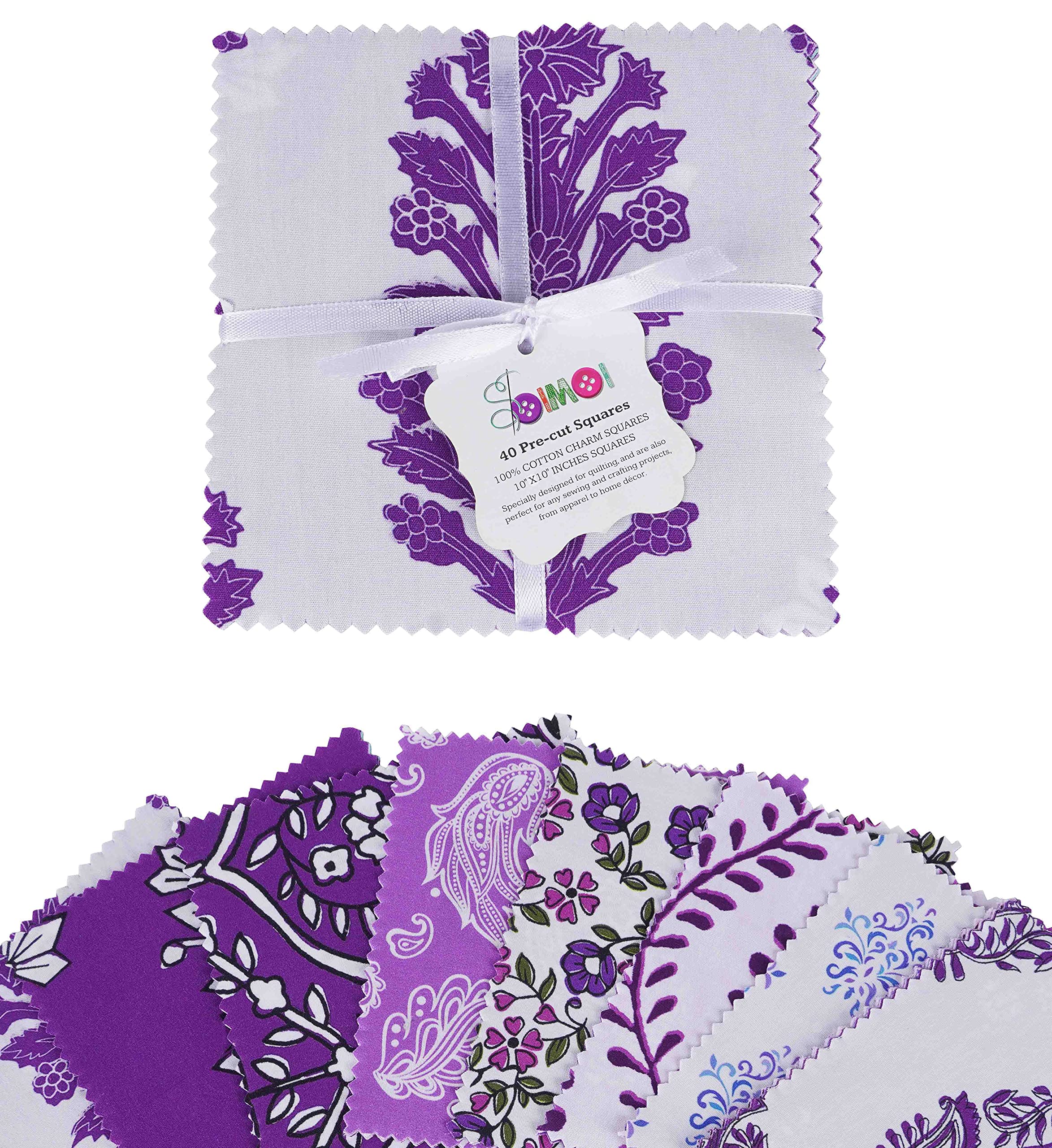 Soimoi Pret 10-Pollici Stampe Tessuto In Cotone Bundle Trapunti Quadrati Quadrati Charm Pack Fai Da Te Patchwork Per Cucito