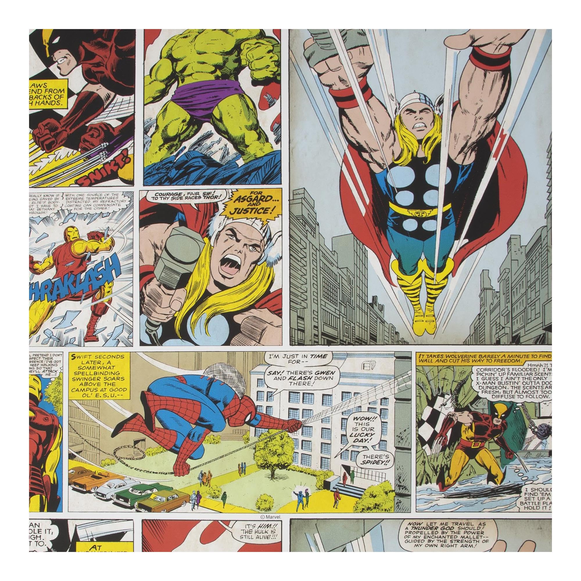 Marvel Avengers Comic Heroes Spiderman Hulk Thor Iron Man Wallpaper