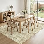 cotiled Area Rug 8x10 Living Room, Washable Abstract Distressed Non Slip | Stain Resistant, Pet Friendly, Large Neutral Soft Indoor Carpet For Bedroom, Nursery, Office Beige/Brown