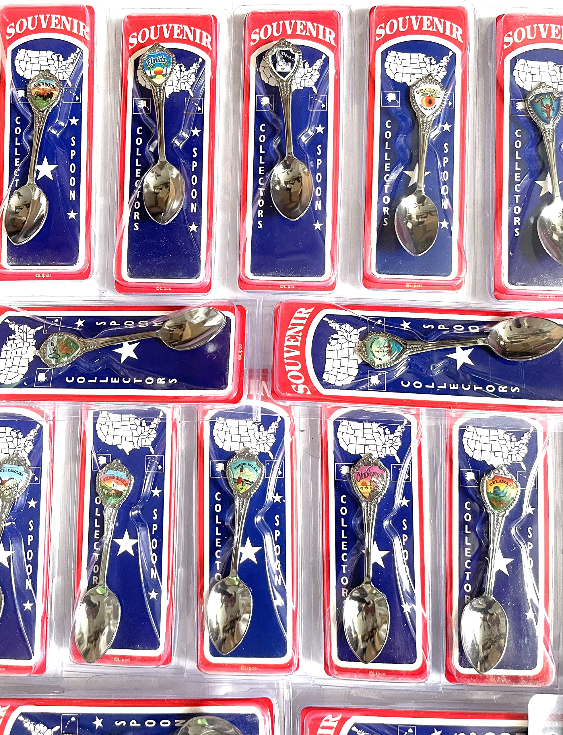 Sureg 50 States Souvenir Mini Spoon Box pack collectible design with Washington DC 51 Souvenir Spoons