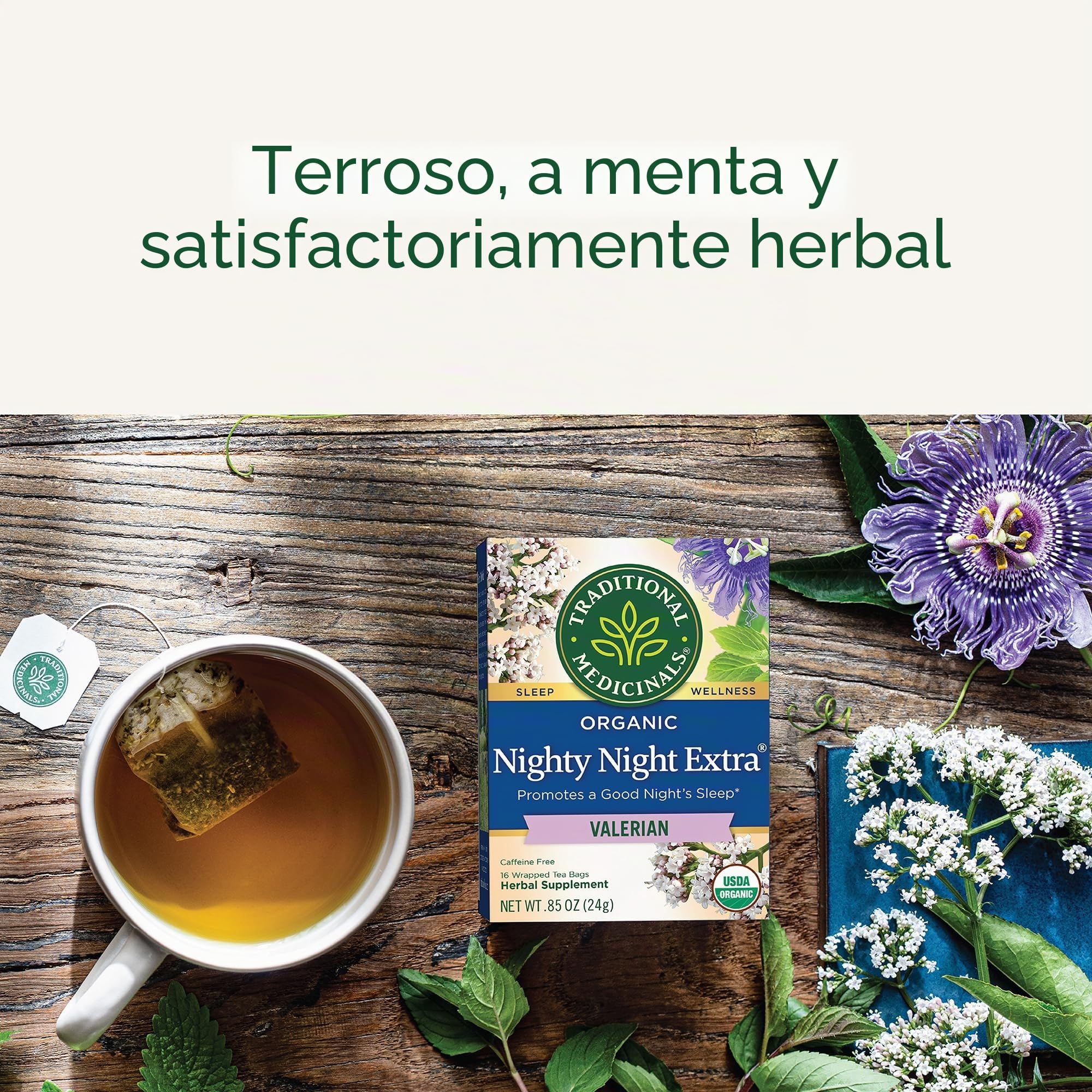 Traditional Medicinals Organic Nighty Night Valerian Tea, 16 Tea Bags