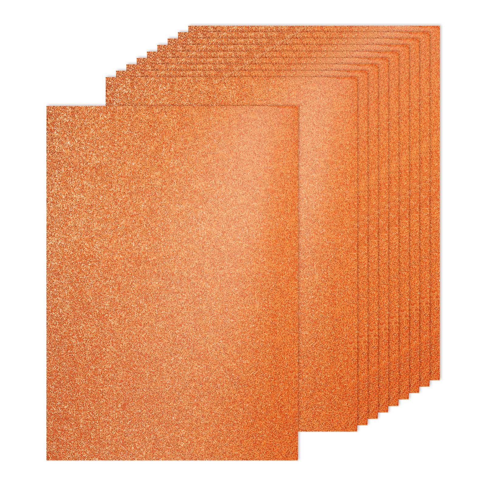 PATIKIL 20Sheets Orange Glitter Cardstock, 8.3x11.7 in A4 Glitter Paper Card Stock Shiny Scrapbook 250gsm Sparkly Paper Large Shimmer for Crafts Scrapbook DIY Art Wedding Party