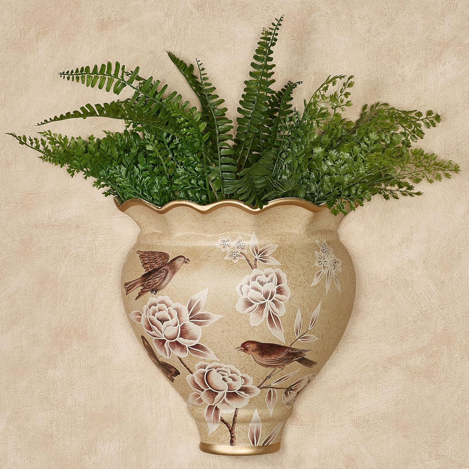 Busy Birds Decorative Wall Pocket Cream