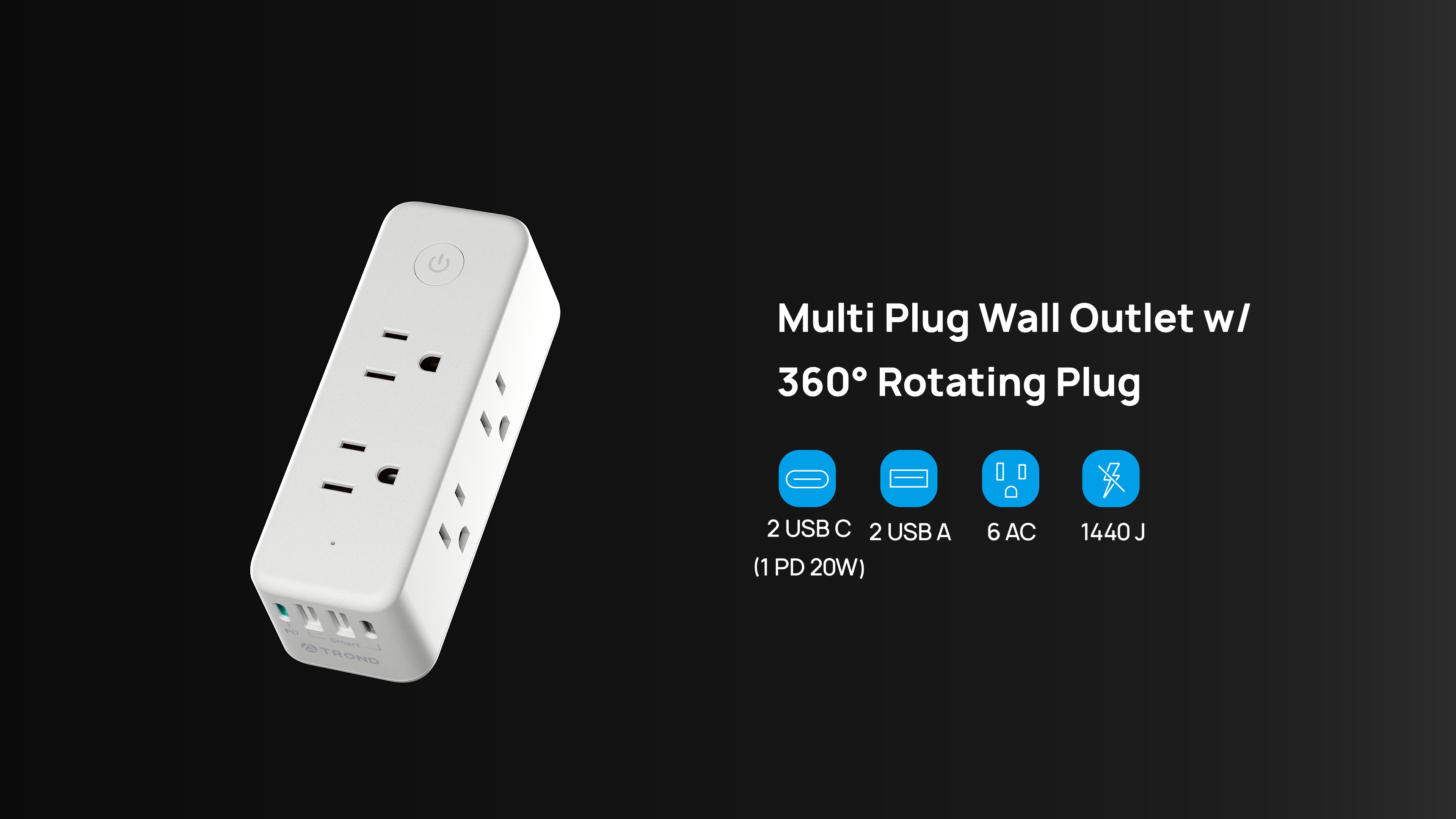 Image of TROND Outlet Extender with PD20W USB C
