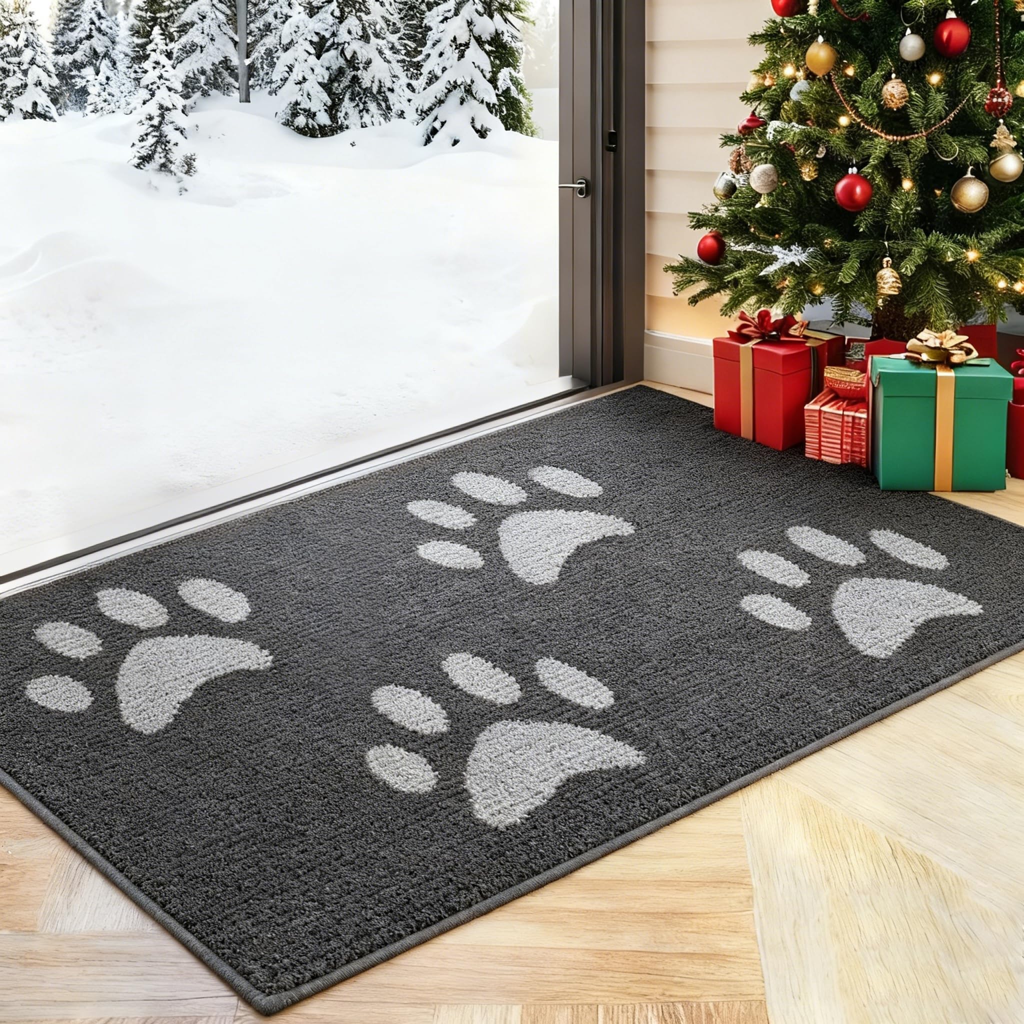 fannos Schmutzfangmatte Innen & Außen [90×150cm] – Fußmatte mit Rutschfester Unterseite | Saugstarke Fussmatte aussen/innen | Waschbare Schmutzmatte für Haustür & Eingangsbereich