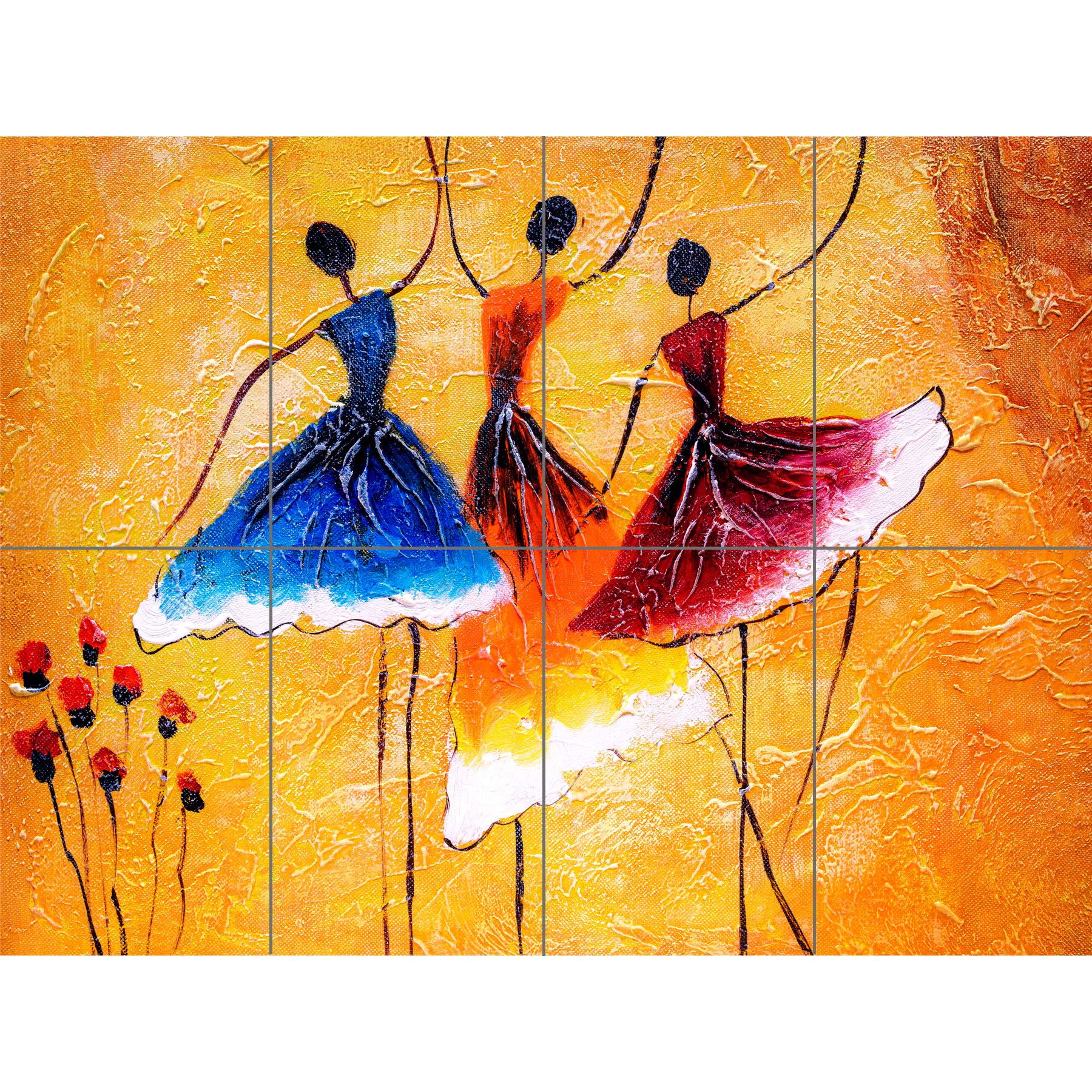 Artery8 Ballet Dancers Painting XL Giant Panel Poster (8 Sections)