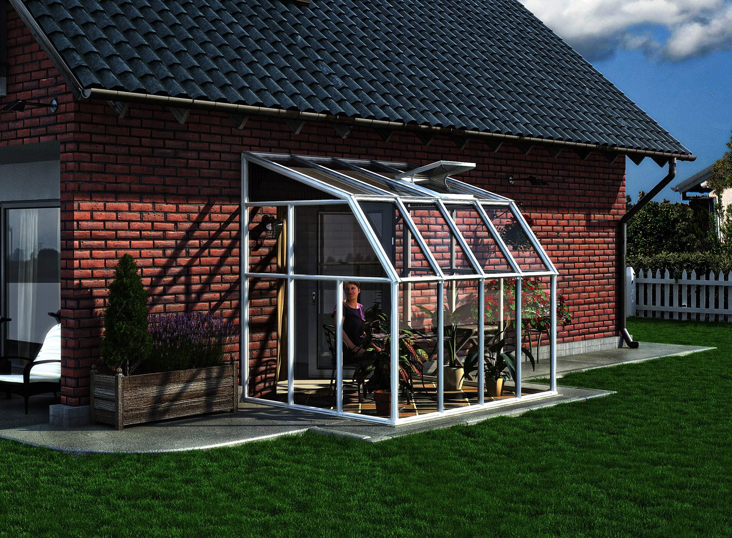 Canopia by Palram véranda Tonnelle de Jardin fermée en kit Sunroom 5.3m² . Structure en Aluminium Panneaux Polycarbonate, résistant aux intempéries