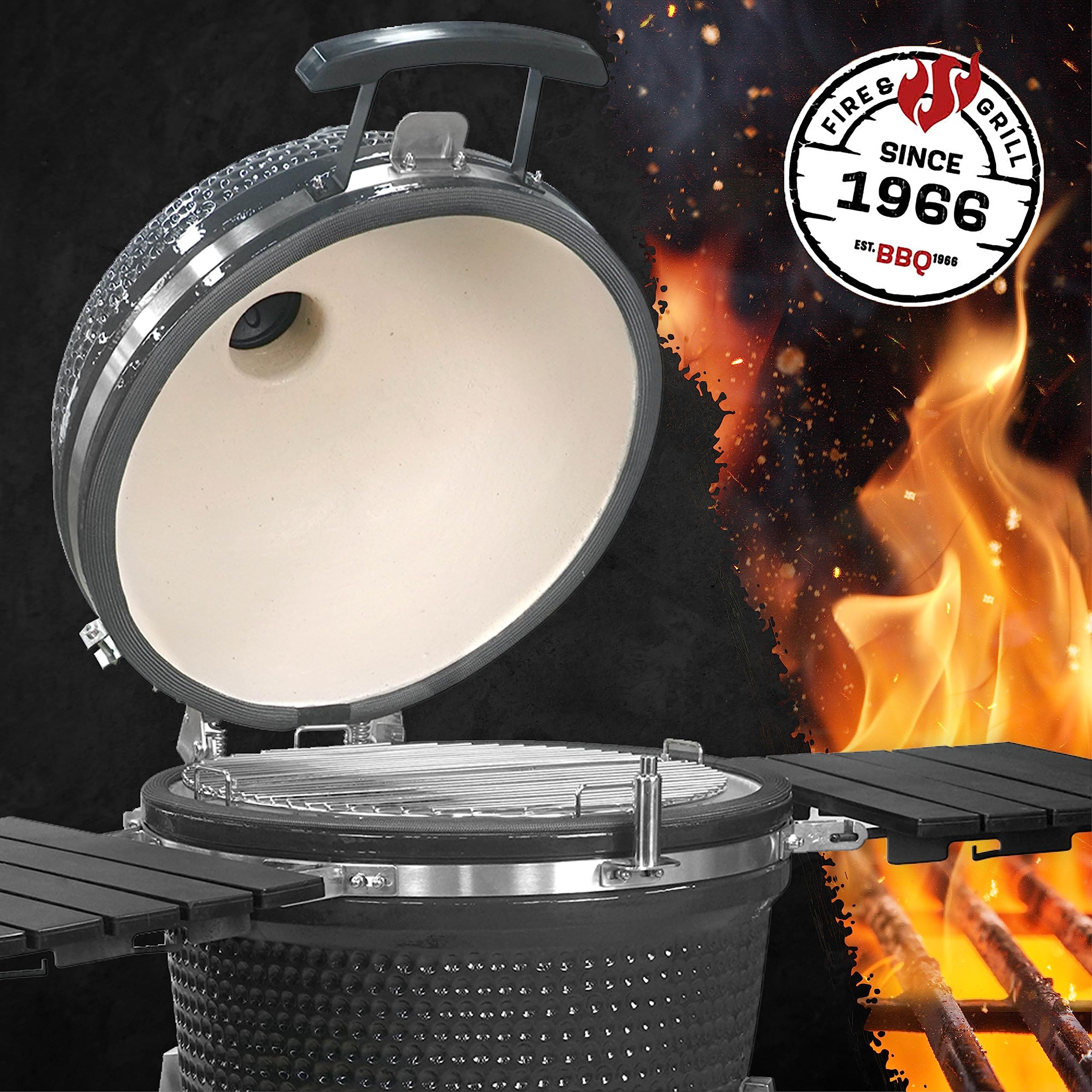 Big LANDMANN Kamado Grill na węgiel drzewny duży - szary