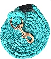 Vista 5 de Majestic Ally Paquete de 2 cuerdas de plomo de polietileno sólido para caballos y ganado – 10 pies de largo y 5/8 pulgadas de grosor – Broche