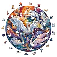 Iconic Puzzles-Cigni Maestosi Animali Fantasy Puzzle in Legno 100% sostenibile