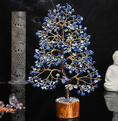 Miniatura 5 de for Mom - Árbol de cristal de lapislázuli para energía positiva - Árbol de equilibrio de chakras - Árbol de piedras preciosas azules - Curación de