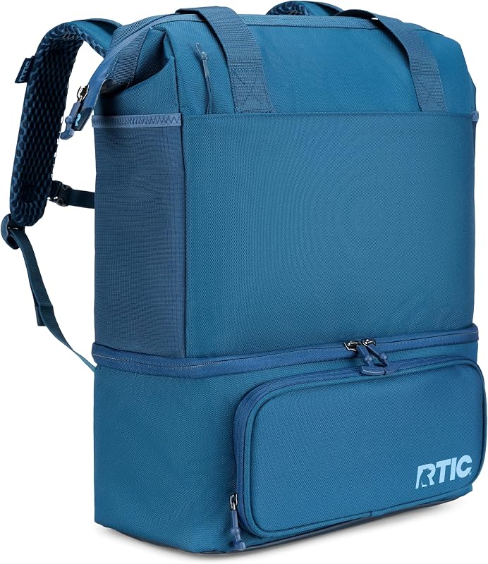 RTIC 2-in-1 Backpack 10 Can Cooler Bag, Soft, Insulated, 16L | For Beverage, Drink, Lunch, Beach, Car, Camping, Picnic, Fishing, Boat, Waterproof Base, Water Resistant Exterior