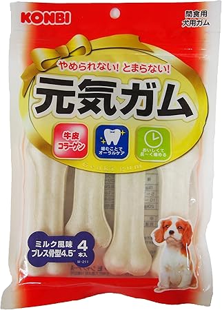 Amazon コンビ 元気ガム ミルク風味 プレス骨型4 5 4本入り W 211 コンビ ガム ローハイド 通販