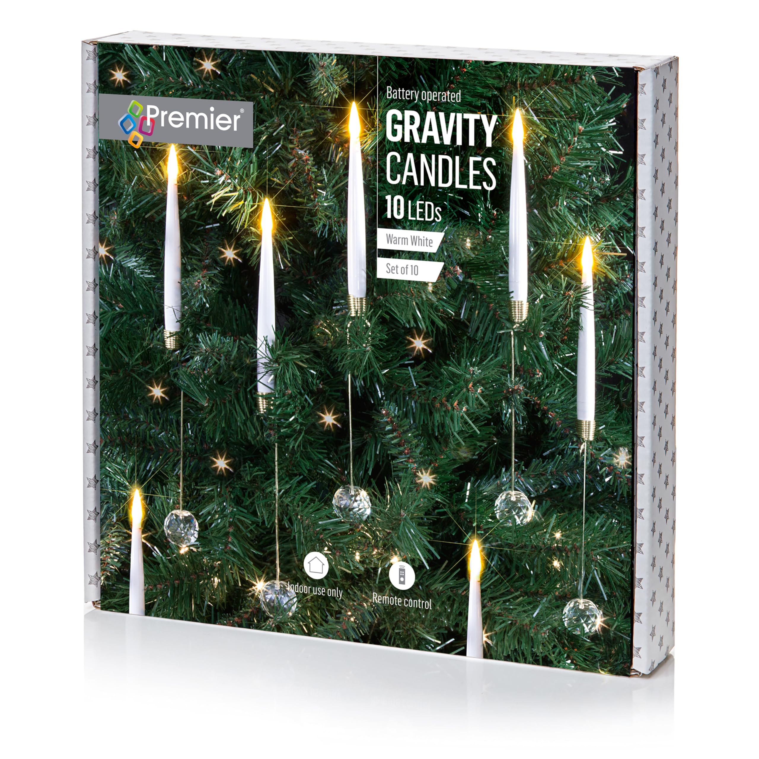 Premier - 31cm Gravity Candle Set with Remote Control, 10 piece
