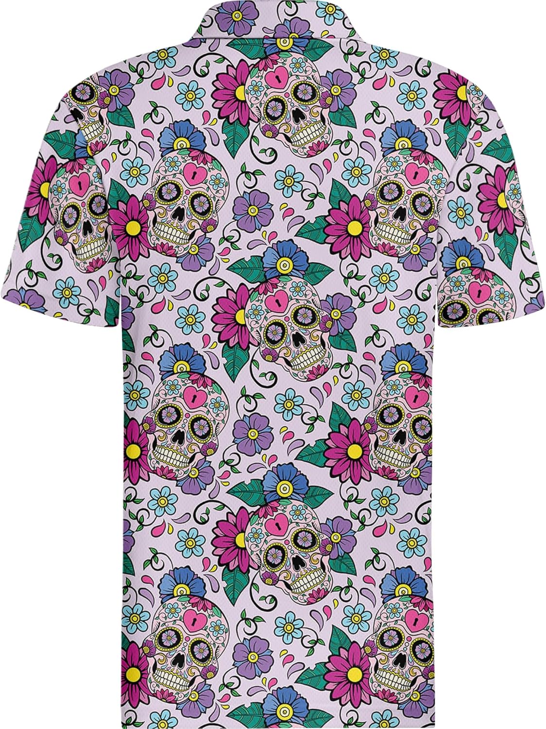 PAGYMO Funny Golf Shirts for Men Crazy Print Pattern Colorful Wild Novelty Moisture Wicking Performance Mens Polo Shirt