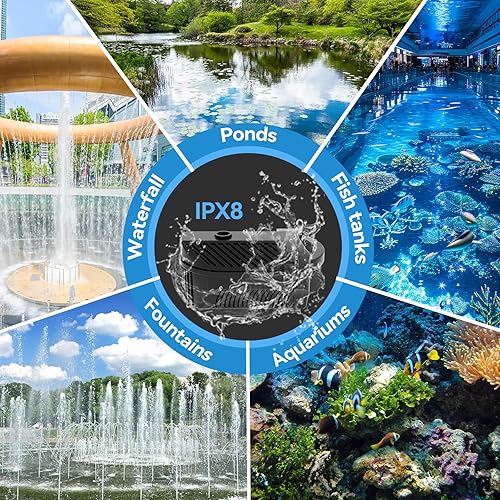 Miniatura 7 de Bomba de fuente de agua grande de 1320 GPH100 W, kits de fuente de bomba de estanque para exteriores, equipo de estanque con 3 opciones de boquilla,