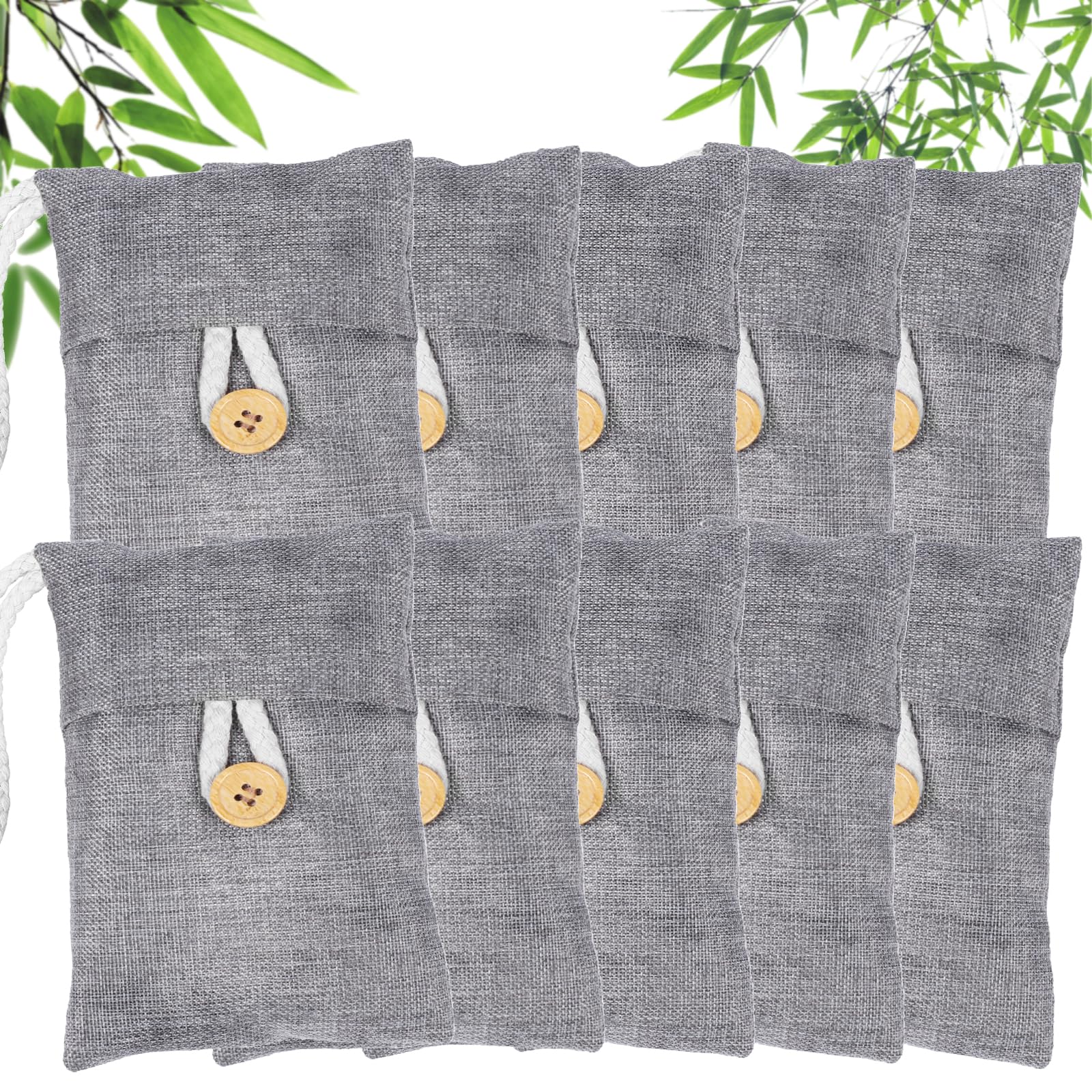 wyewye Bamboo Charcoal Air Purifying Bags, 10x100g, Odour Eliminator, Fridge Fresheners, Fridge Deodoriser, Multi-Piece Whole House Coverage, 100g Pack of 10