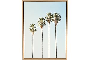 Kate and Laurel Sylvie Tropical Palm Tree Canvas Wall Art