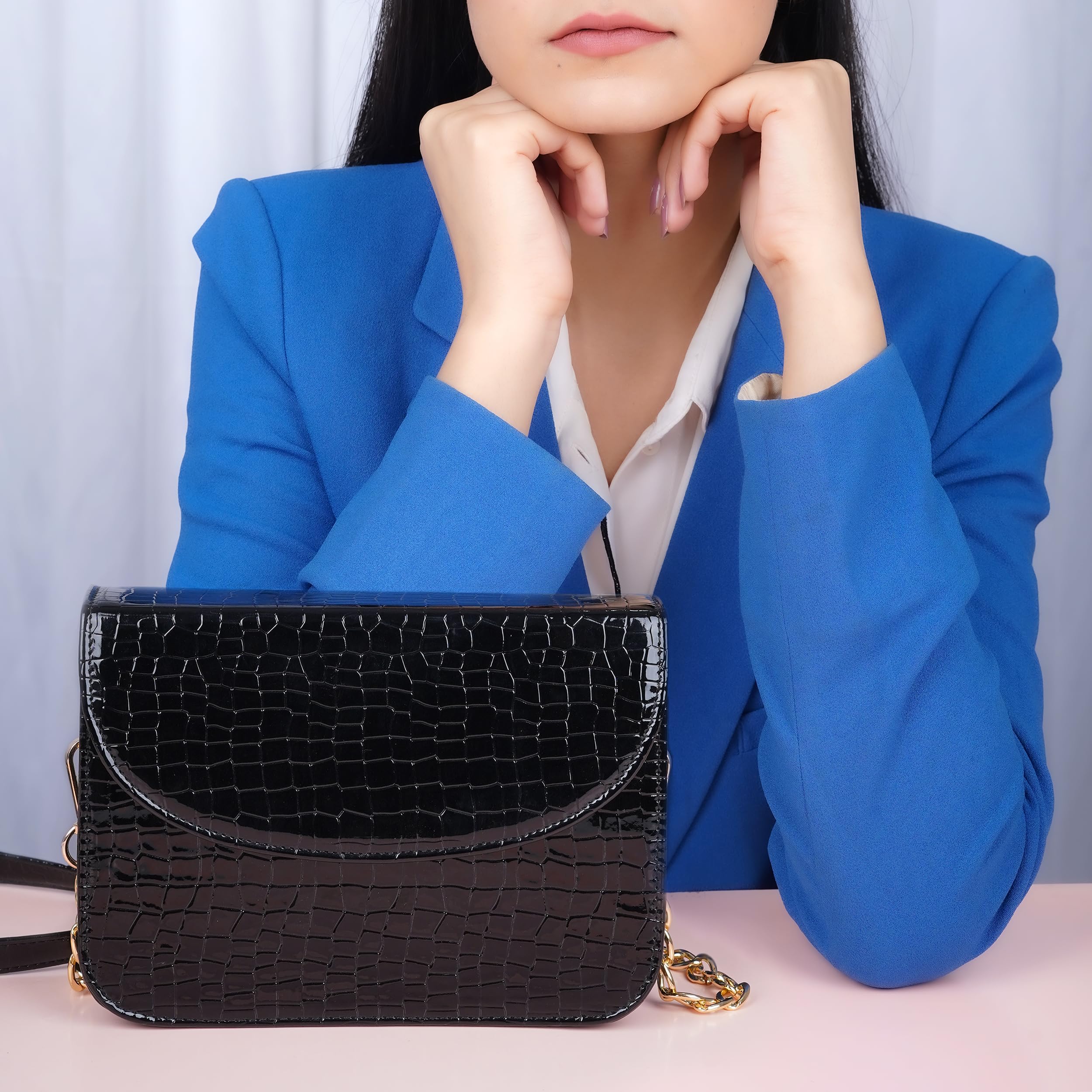 The Wallet Store Premium Brick Style Leather Sling Bag - Black