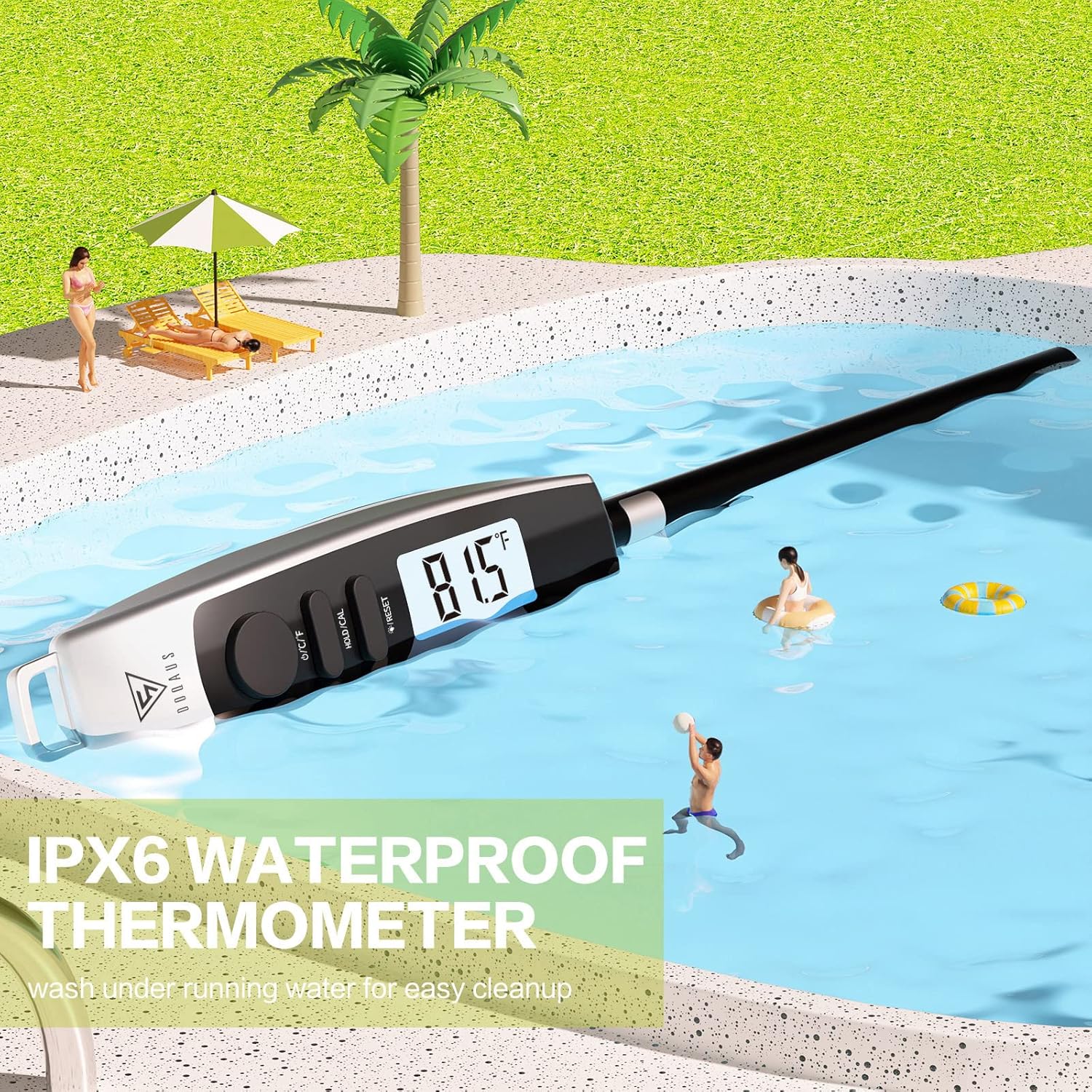 review DOQAUS Digital Meat Thermometer for Cooking, Instant Read Food Thermometer for Cooking, IP67 Waterproof Kitchen Temperature Probe with Backlit & Calibration, for BBQ, Grilling, Candy, Turkey, Water