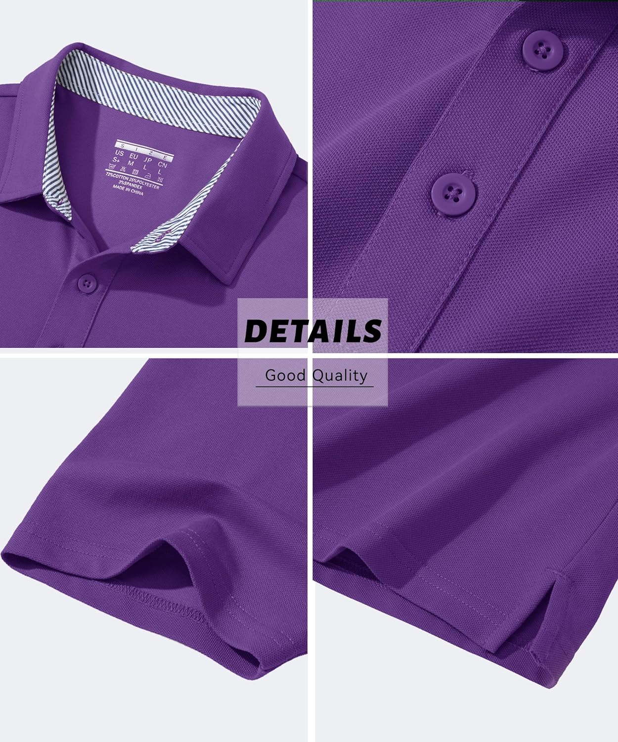 MAGCOMSEN Men's Polo Shirts Short Sleeve Cotton Pique 3 Button Classic Fit Casual T-Shirt Performance Golf Shirts - Image 6