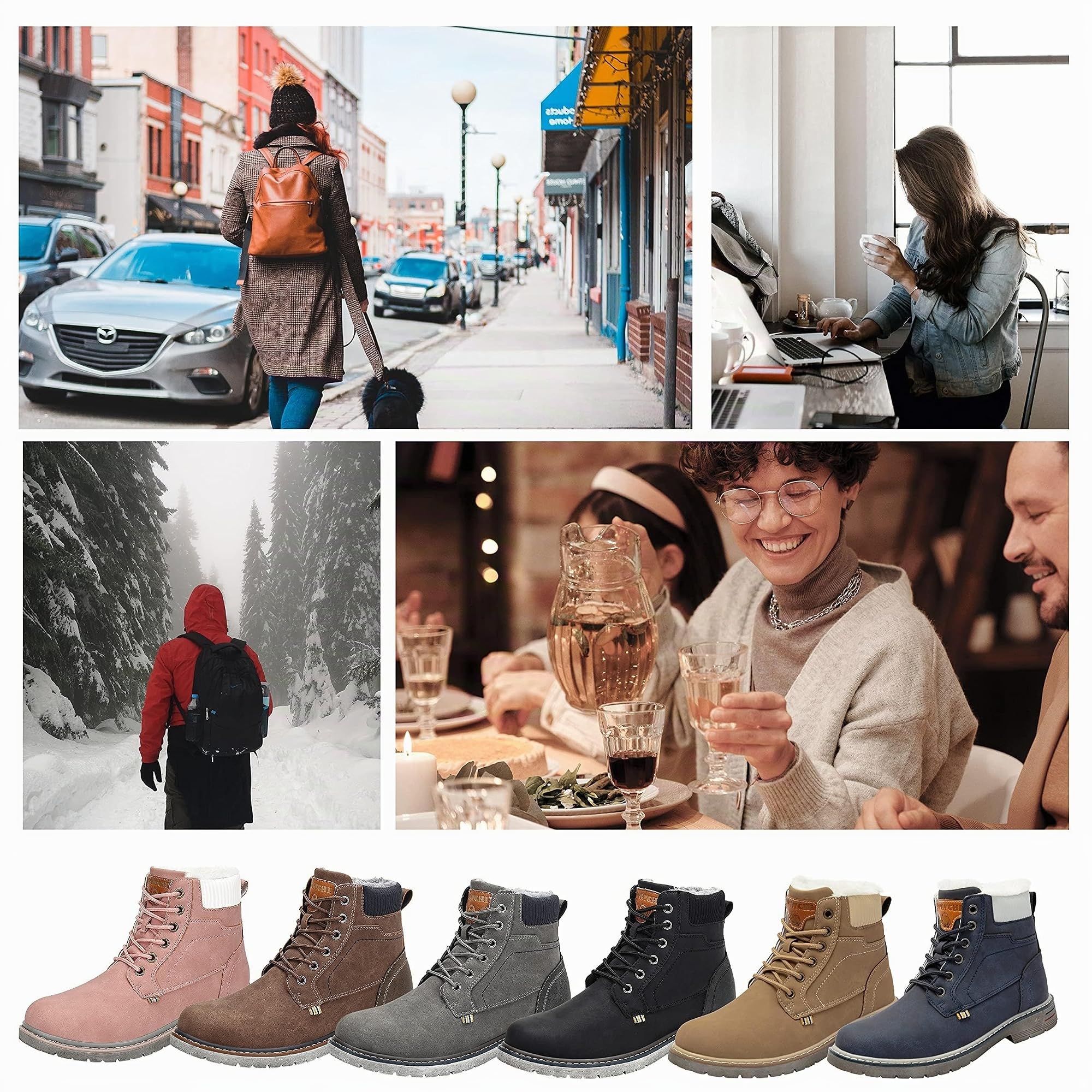 Mishansha Winterschuhe Gefüttert rutschfest Schneestiefel 36-48 EU | Stiefel Herren Outdoor Warm Arbeitsstiefel Damen Wanderung Bequem Alltag Klassische Boots Geschenk Halbstiefel Spaziergang