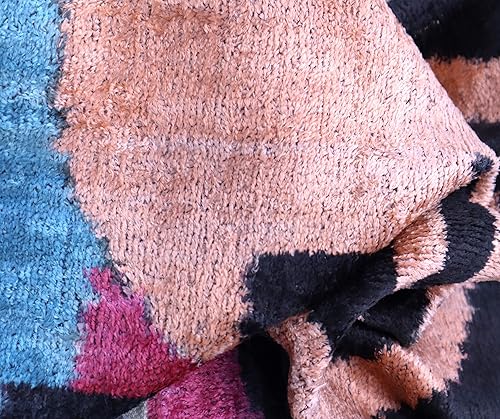 Miniatura 2 de Almohada decorativa hecha a mano con relleno de plumón, rosa, marrón, rojo violeta, diseño abstracto, funda de cojín de seda de terciopelo suave