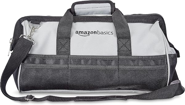 Amazon Basics Borsa portautensili, 40.6 cm, Nero, Grigio - 5