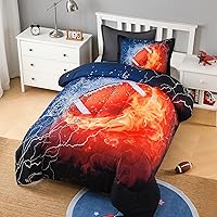 Vista 19 de Andency 3D Baseball Comforter Full (79x90 Inch), 3 Pieces(1 Baseball Comforter, 2 Pillowcases) Microfiber Sport Bedding Set for Boys Kids Teens