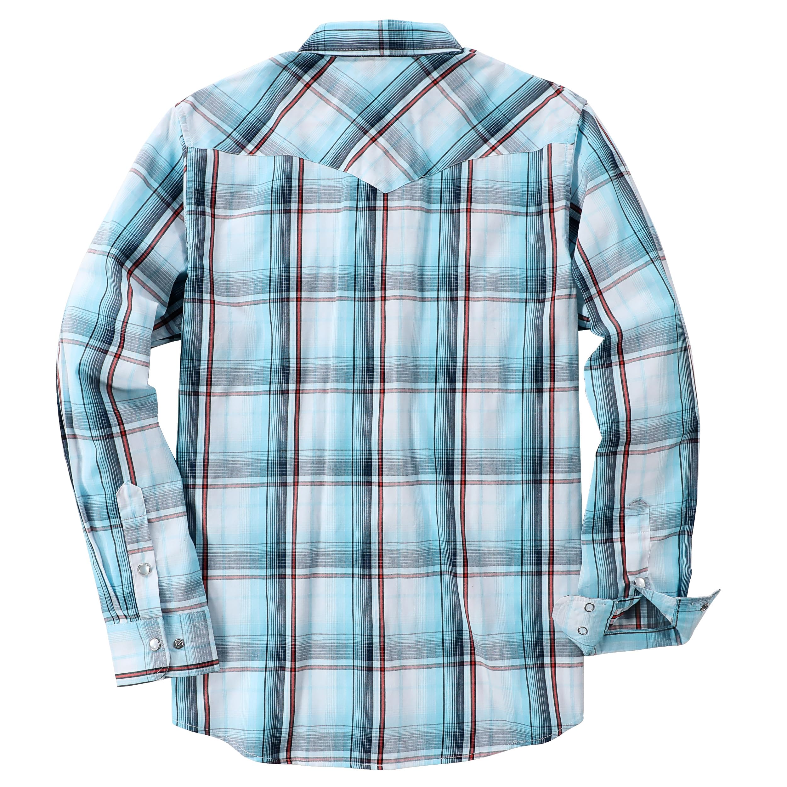 Dubinik® Freizeithemden Für Herren Kariertes Westernhemd Herren Cowboy Druckknöpfe Freizeithemd Langarm Vintage Regular Fit