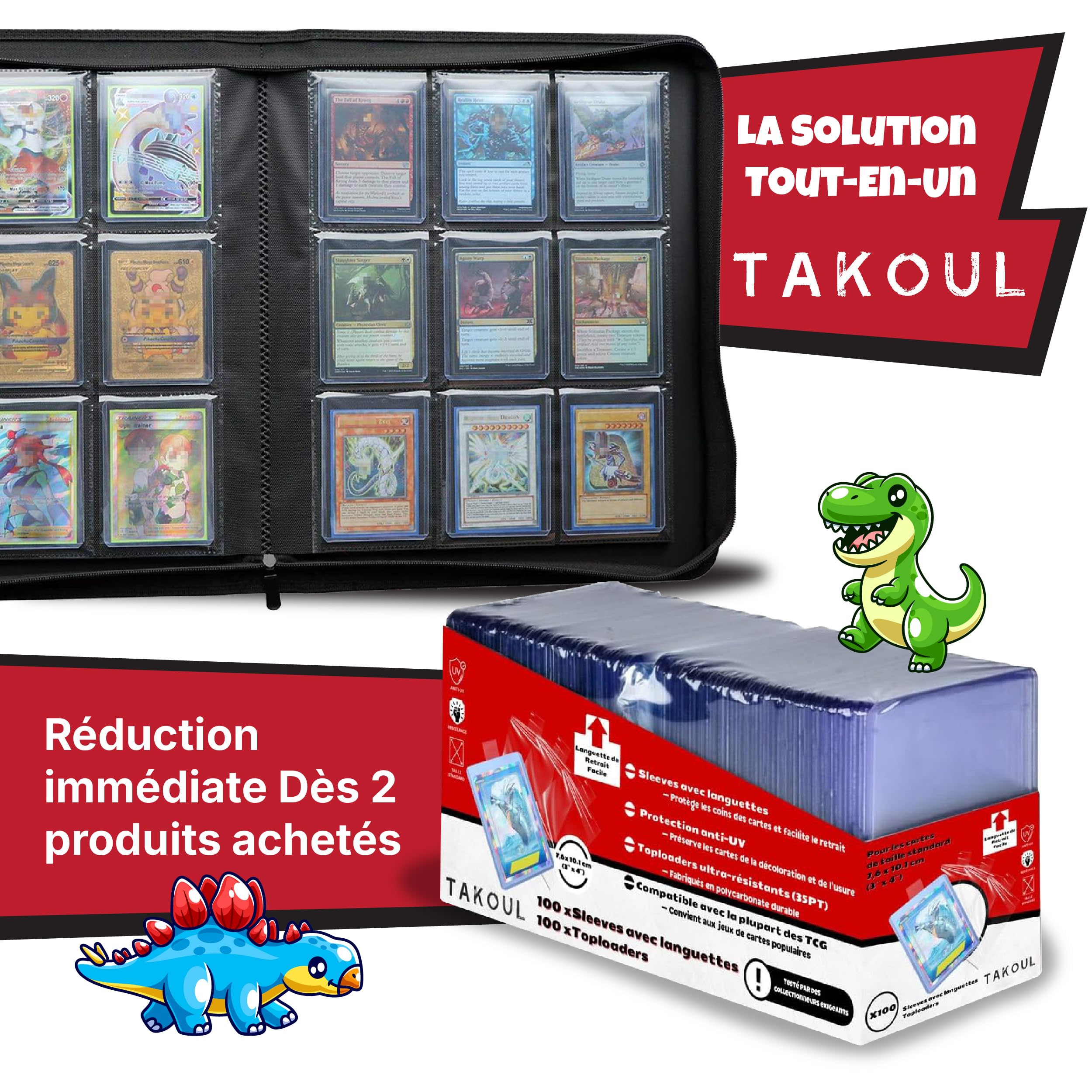 Raccoglitore toploader Premium | Album di archiviazione per carte rigide a prova di polvere e umidità | Progettato per 252 toploaders | Caricamento laterale | Compatibile con top loader