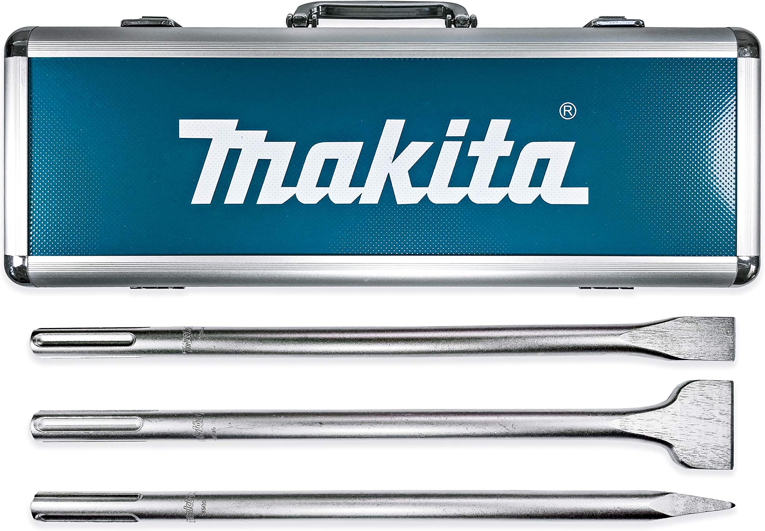 [3 Piece] SDS-Max Chisel & Point Bit Set, 15” Flat, Scaling & Point Bits for SDS-Max Rotary Hammers + Carrying Case | Heavy Demolition for Reinforced Concrete & Tile