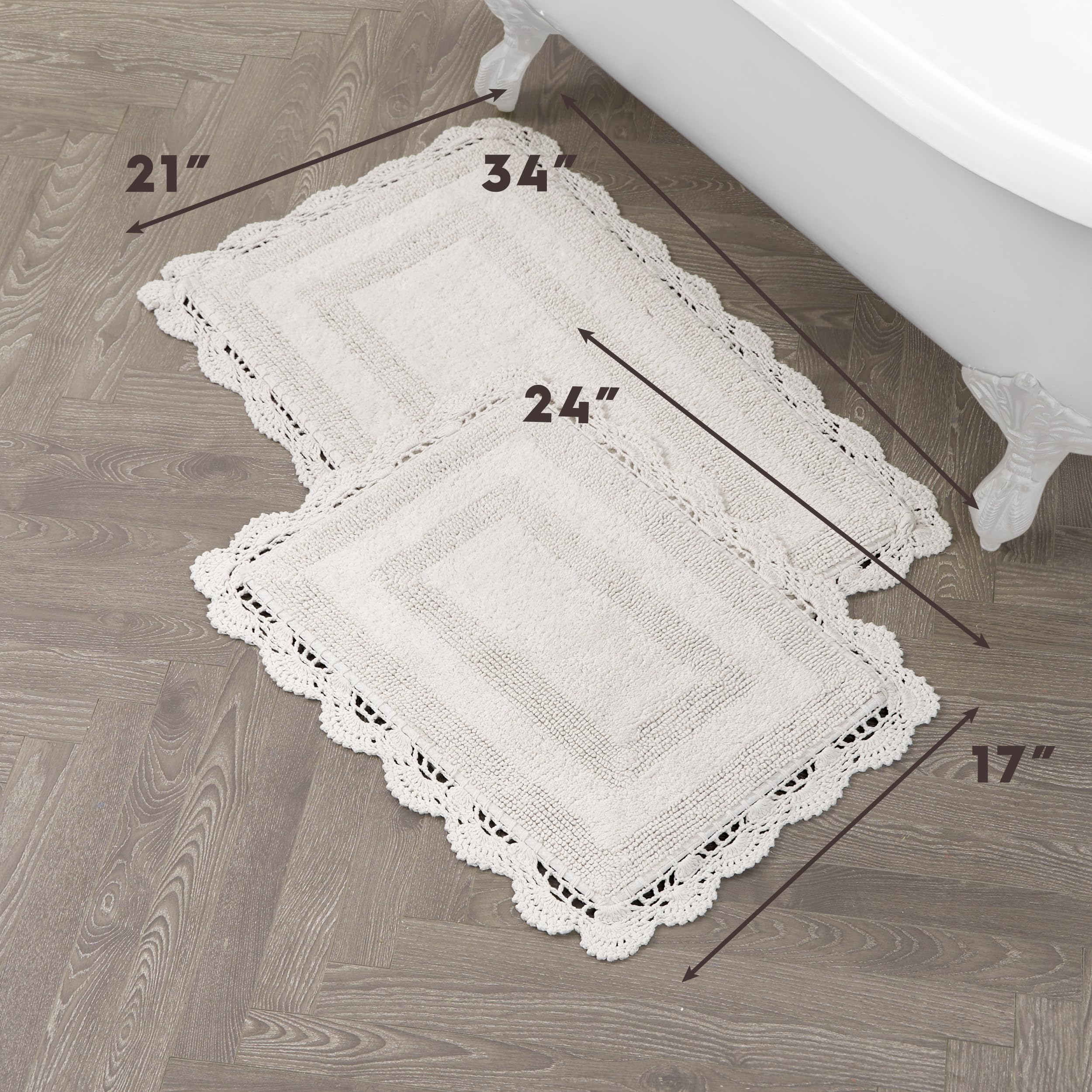 Amazon.com: Laura Ashley Absorbent Bath Mat Reversible Crochet