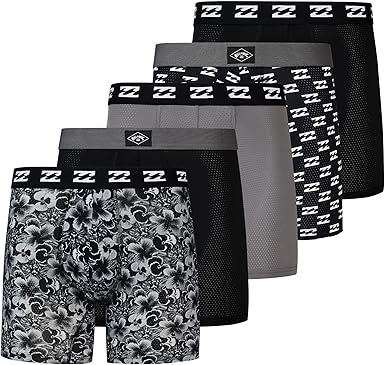 Billabong Mens Underwear 5 Pack Microfiber Performance Boxer Briefs for Men