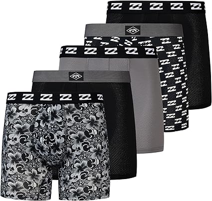 Billabong Mens Underwear 5 Pack Microfiber Performance Boxer Briefs for Men
