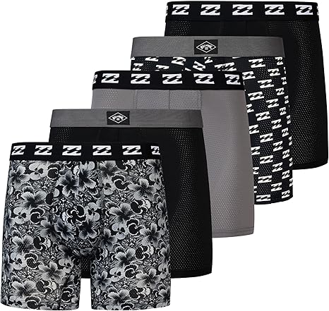 Billabong Mens Underwear 5 Pack Microfiber Performance Boxer Briefs for Men