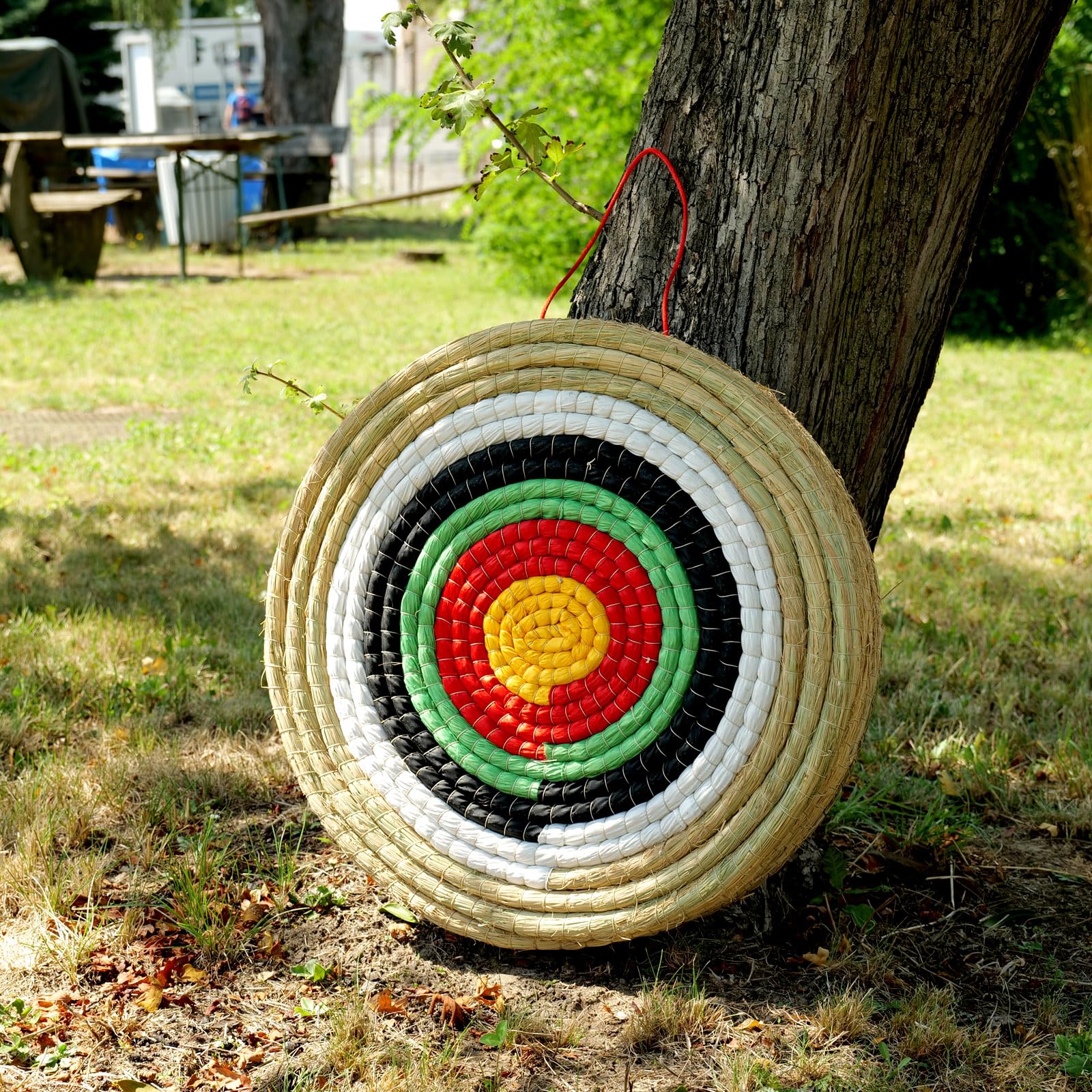 Cible en paille 50 cm pour le sport à l'arc | Cible de paille traditionnelle avec 5 anneaux | Différentes épaisseurs