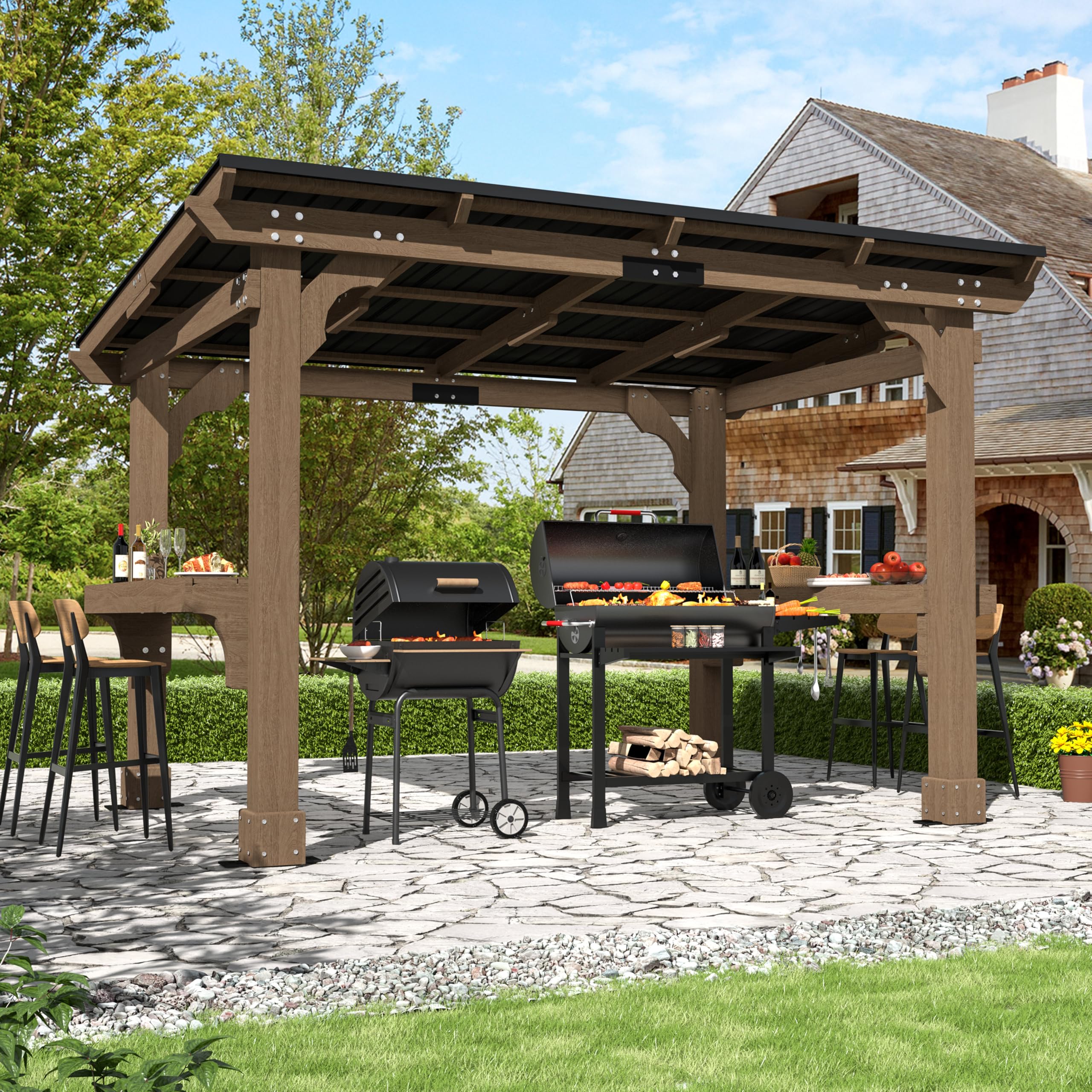 MUPATER 8' x 10' Hardtop Grill Gazebo