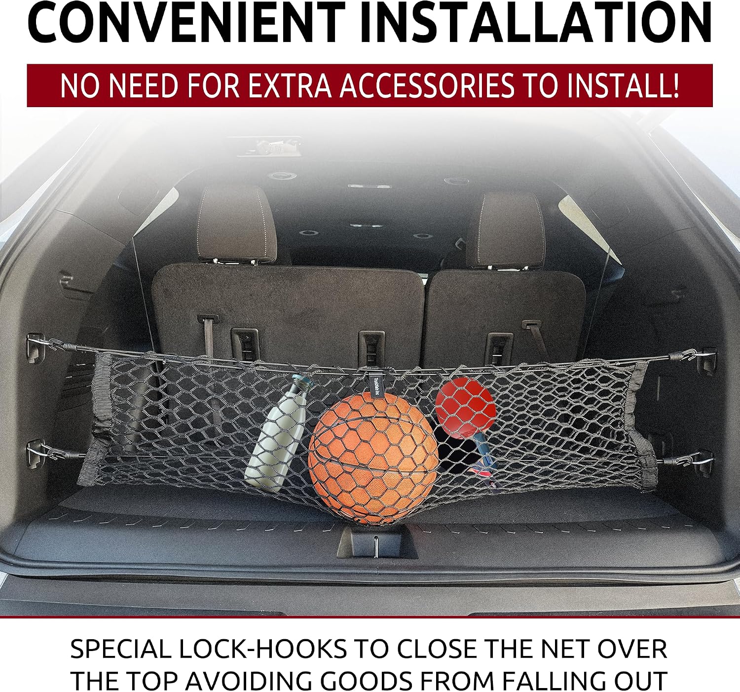 Envelope Style Automotive Elastic Trunk Mesh Cargo Net for Chevrolet Traverse 2018-2024 - Premium Trunk Organizers and Storage - Luggage Net for SUV - Best Car Organizer for Chevrolet Traverse