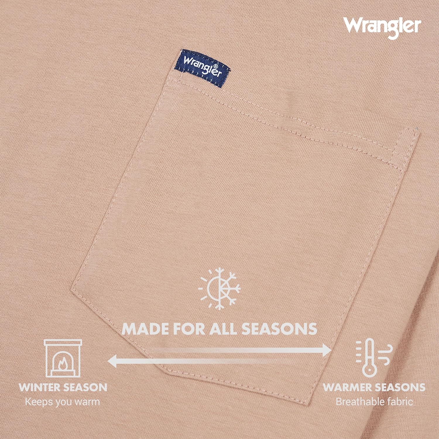 Wrangler Big and Tall Heavyweight Long Sleeve Pocket T-Shirt for Men