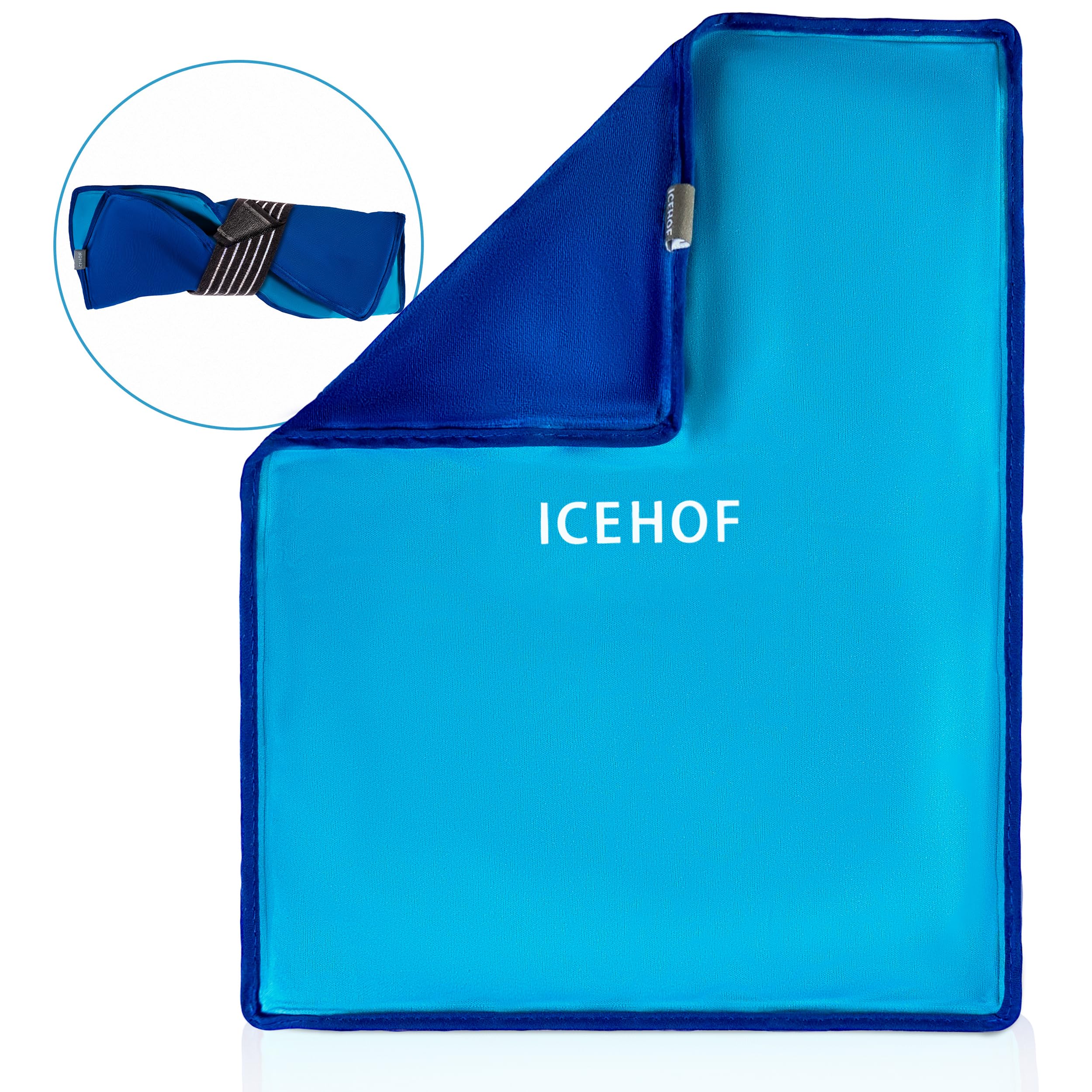 Icehof Coussinets rafraîchissants XXL en gel - Grand coussin de refroidissement - Pack de froid - Doux, moelleux - Pour glacière - 38 x 28 cm